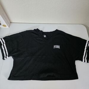 PINK Victoria's Secret Black Crop Top Casual Style